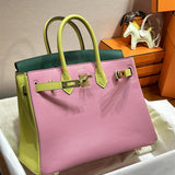 Side view of curated structured handbag