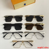 Close-up detail view of Louis Vuitton unisex sunglasses
