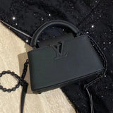  streamlined shoulder bag detail view showing craftsmanship