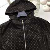 Flat lay presentation of Louis Vuitton luxury clothing with tailored silhouette