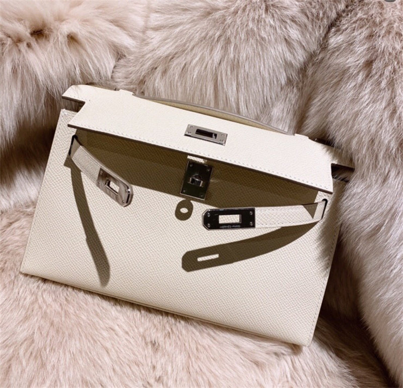 Side view of graceful structured handbag