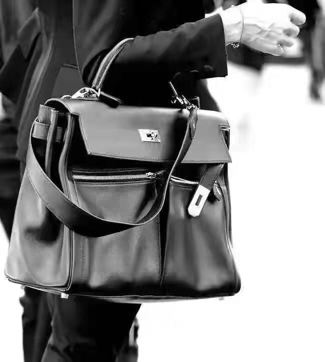 Close-up detail of sophisticated bag design