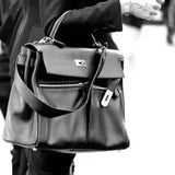 Close-up detail of sophisticated bag design