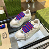 Gucci clean off-white luxury sneakers view 5 bold athletic profile