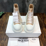 Alexander McQueen Beige Pointed-Toe Stiletto Heels - Side Profile View
