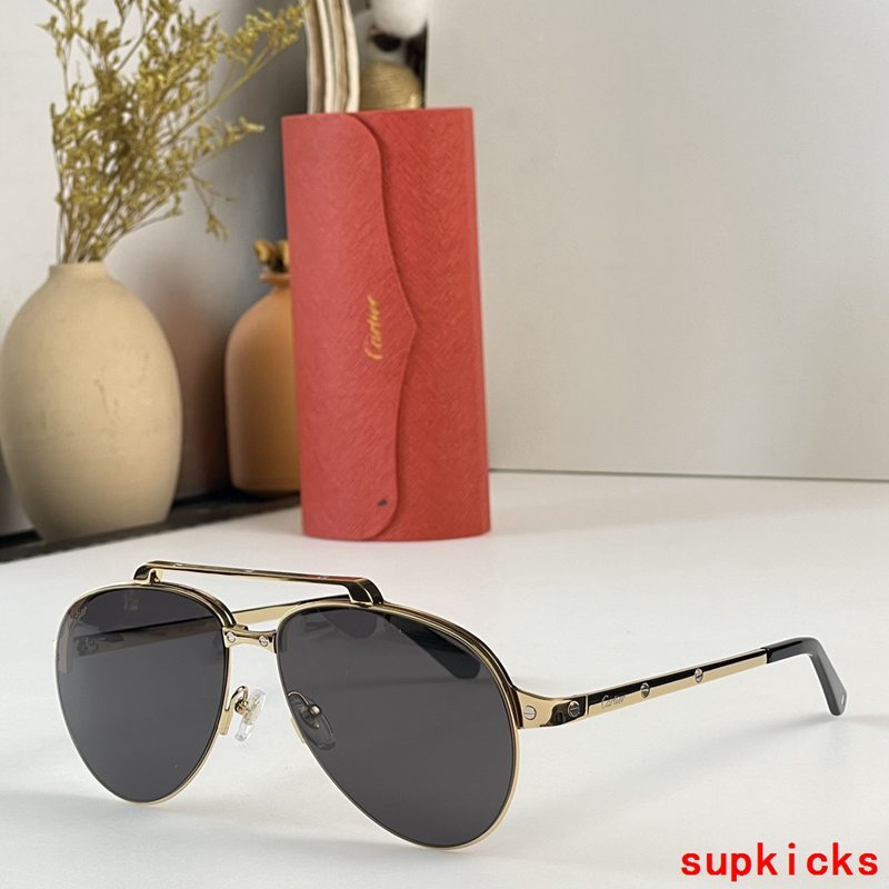 Close-up detail view of Cartier unisex sunglasses