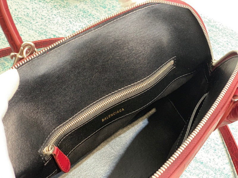 Bold Vegan Leather Handbag - Smooth Faux-Leather Exterior | Women's Designer-Inspired Purse #663 - texture close-up (image 9) of designer-inspired handbag