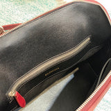 Bold Vegan Leather Handbag - Smooth Faux-Leather Exterior | Women's Designer-Inspired Purse #663 - texture close-up (image 9) of designer-inspired handbag