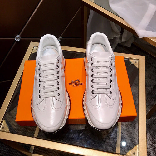 Hermès Beige Combat Boots - Full Silhouette View