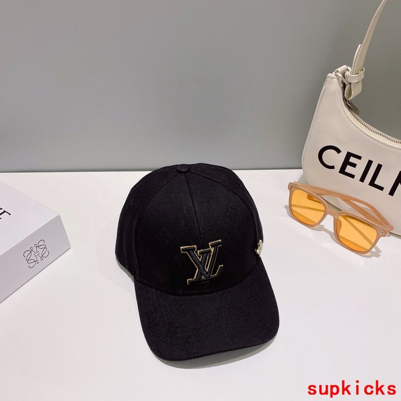 Close-up detail view of Louis Vuitton unisex cap