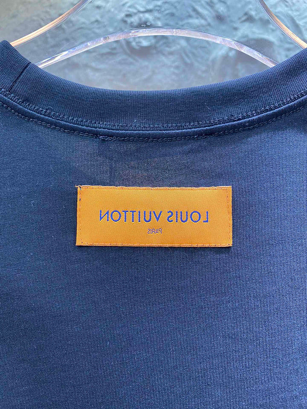 Front view of Louis Vuitton cotton t-shirt with runway-inspired design