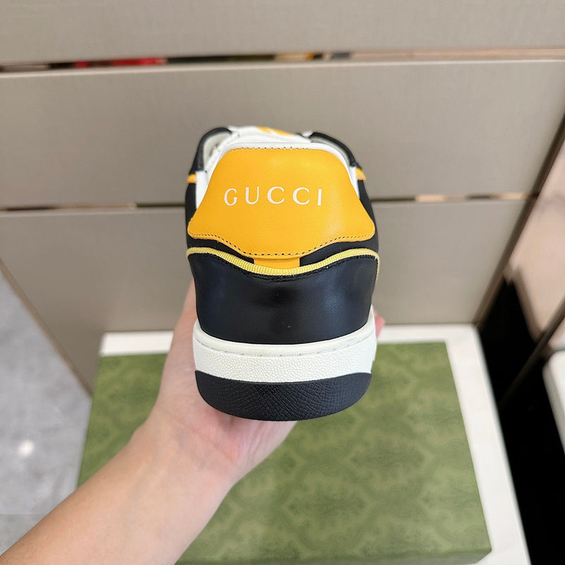 Gucci soft grey luxury sneakers view 4 bold athletic profile