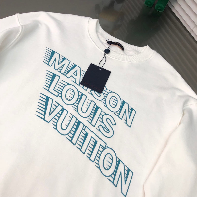 Side profile of Louis Vuitton luxury clothing with signature branding