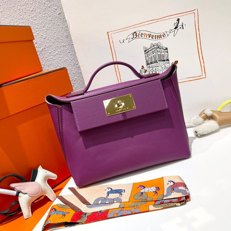 Poised bag shown from front angle