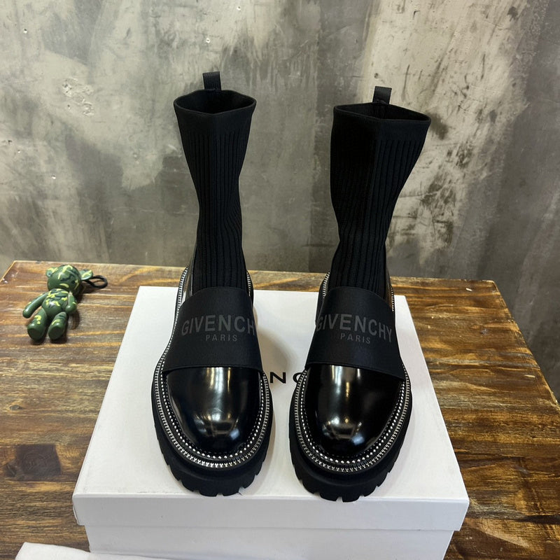 Givenchy Chocolate Brown Combat Boots - Lifestyle Styling Shot