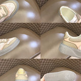 Side profile of Gucci tonal black sneakers classic court silhouette