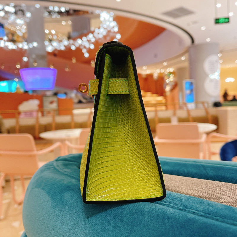 Side view of smart structured handbag
