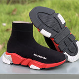 Balenciaga Red Chelsea Boots - Heel Detail View