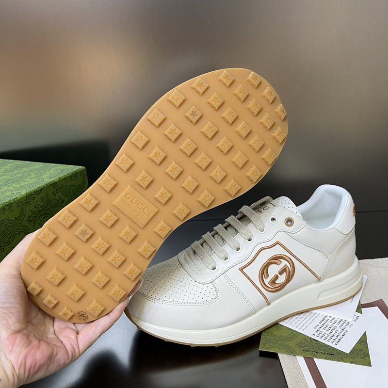 Gucci sneakers detailed view showing premium designer craftsmanship