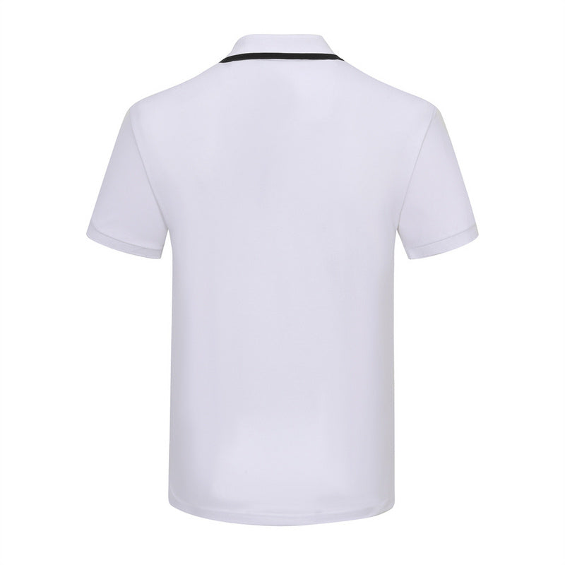 Back view of Polo cotton polo shirt with logo-detail design