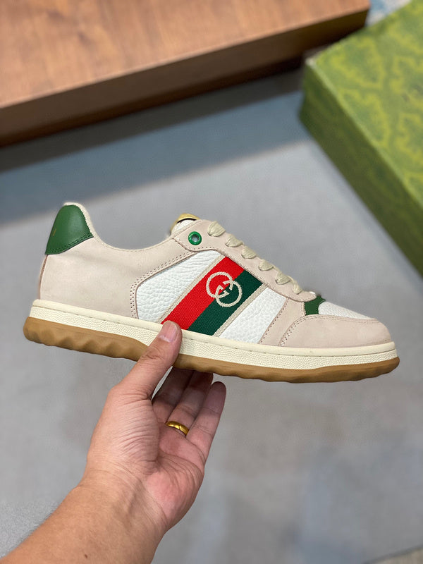 Gucci clean off-white luxury sneakers view 6 bold athletic profile