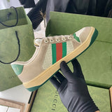 Gucci neutral cream luxury sneakers view 8 signature lace-up style