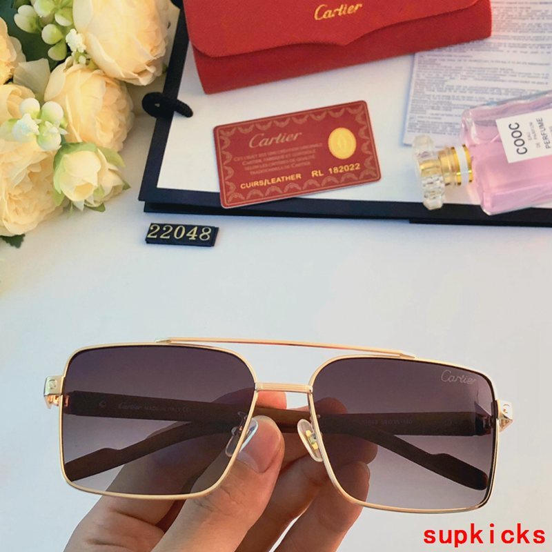 Close-up detail view of Cartier unisex sunglasses