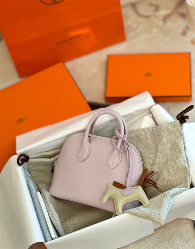 Side view of statement structured handbag