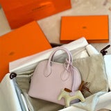 Side view of statement structured handbag