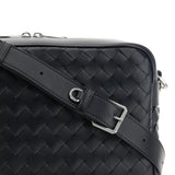 Close-up of Bottega Veneta cross body bags hardware and fine stitching
