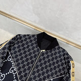 Side profile of Gucci luxury clothing with logo-detail design