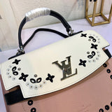 Back view of structured signature women's handbag – women's statement bag