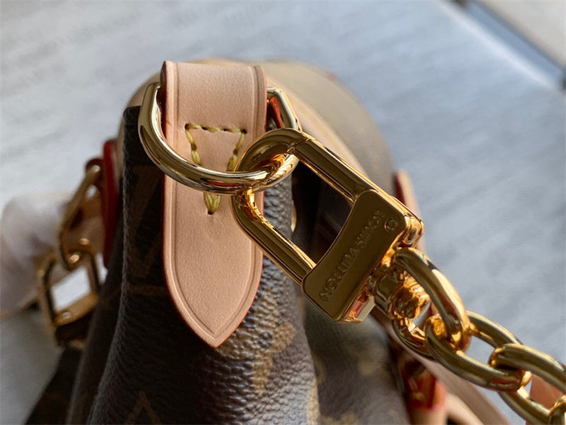  Sophisticated crossbody bag carried on shoulder