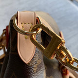  Sophisticated crossbody bag carried on shoulder