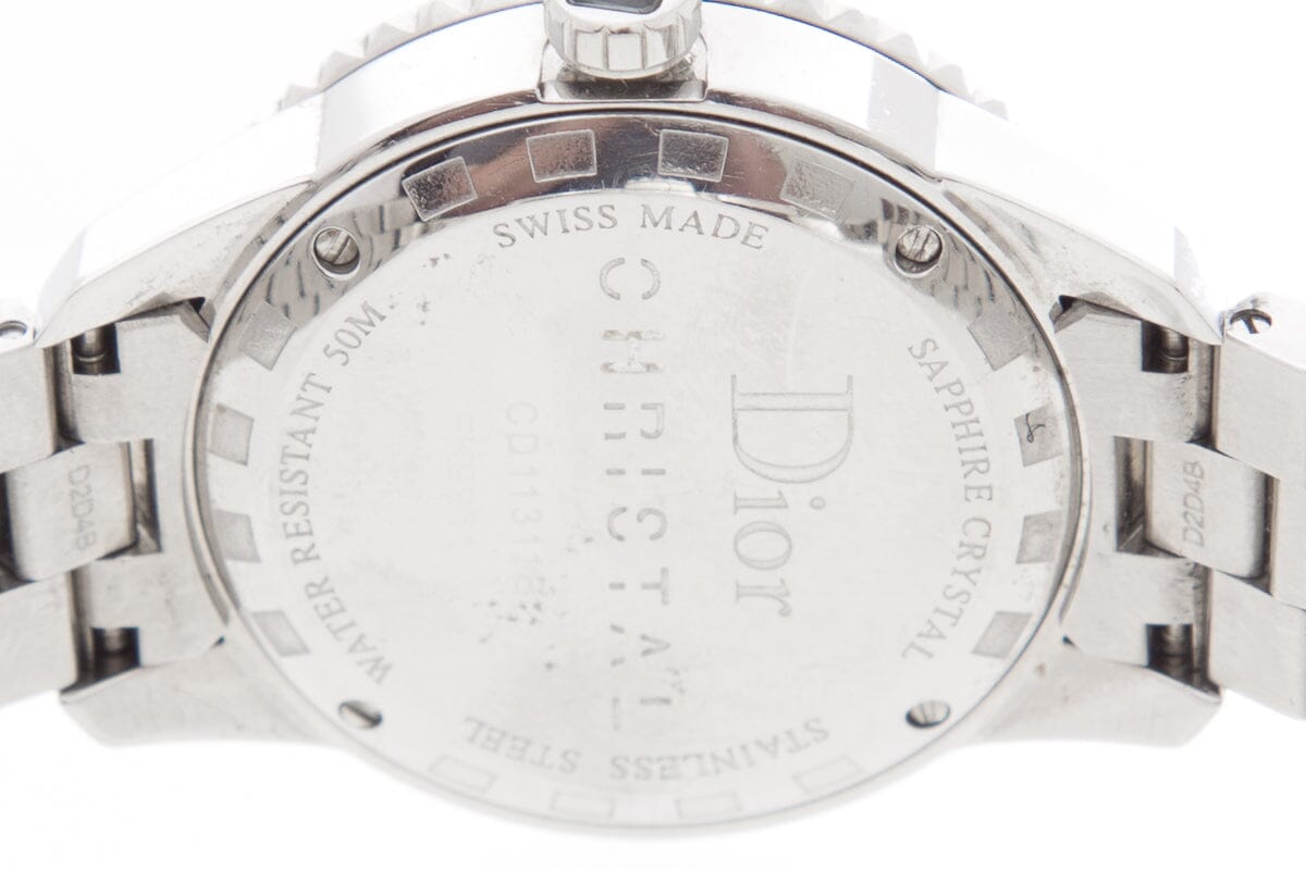 Angled view of Dior women's black watch