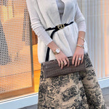 Close-up detail of sophisticated bag design