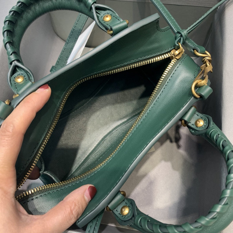 Bold Faux Leather Handbag - Signature Hardware Accents | Women's Premium Handbag #634 - styled full view (image 7) of designer-inspired handbag