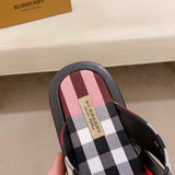 Burberry Tan Ankle Strap Heels - Close-Up Texture View