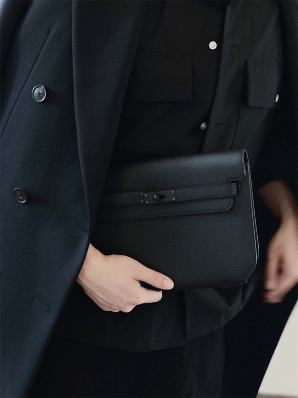  Sleek shoulder bag carried on shoulder