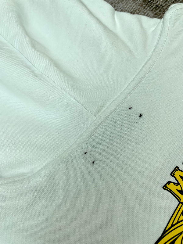 Close-up of Amiri hoodie craftsmanship