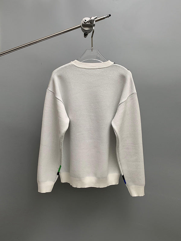 Side profile of Louis Vuitton luxury clothing with logo-detail design