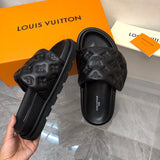 Louis Vuitton White Block Heel Pumps - Close-Up Texture View