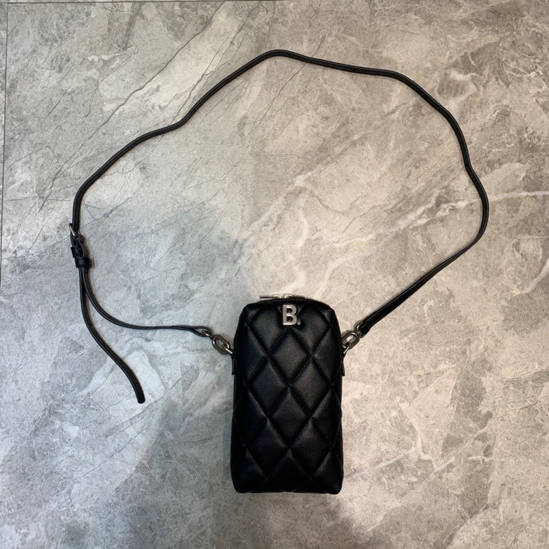Sleek Faux Leather Handbag - Statement Silhouette | Women's Everyday Carry Handbag #1039 - side angle view (image 2) of designer-inspired handbag