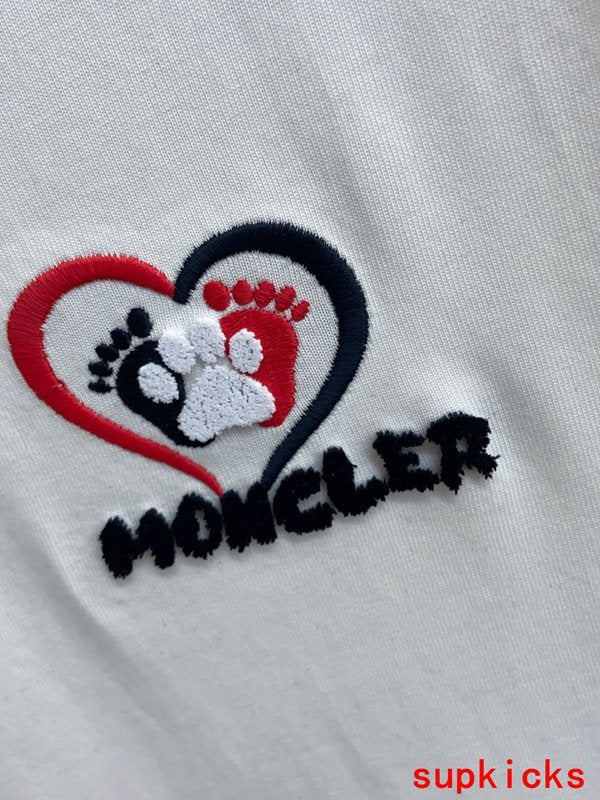 Front view of Moncler luxury clothing with contemporary cut