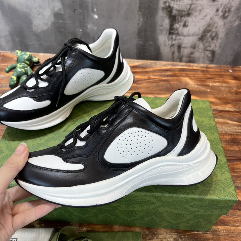 Gucci Streetwear sneakers in neutral cream sleek tonal finish front view
