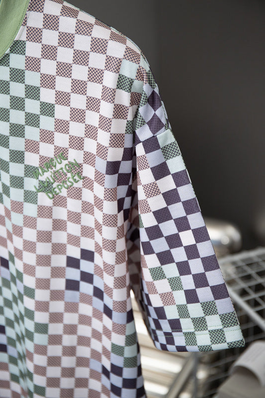 Full styled look of Louis Vuitton cotton t-shirt with monogram-inspired silhouette