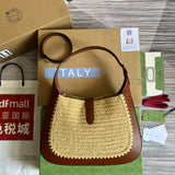 Side view of fluid structured handbag