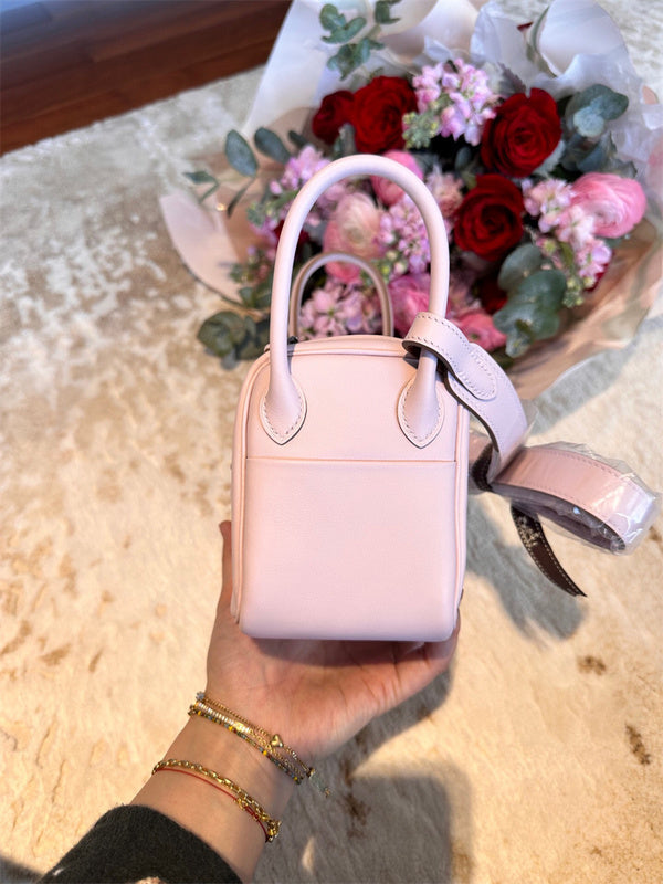 Side view of modern structured handbag