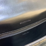 Sleek Faux Leather Handbag - Signature Hardware Accents | Women's Designer-Inspired Purse #270 - texture close-up (image 9) of designer-inspired handbag