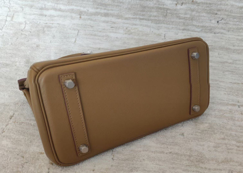 Side view of smart structured handbag